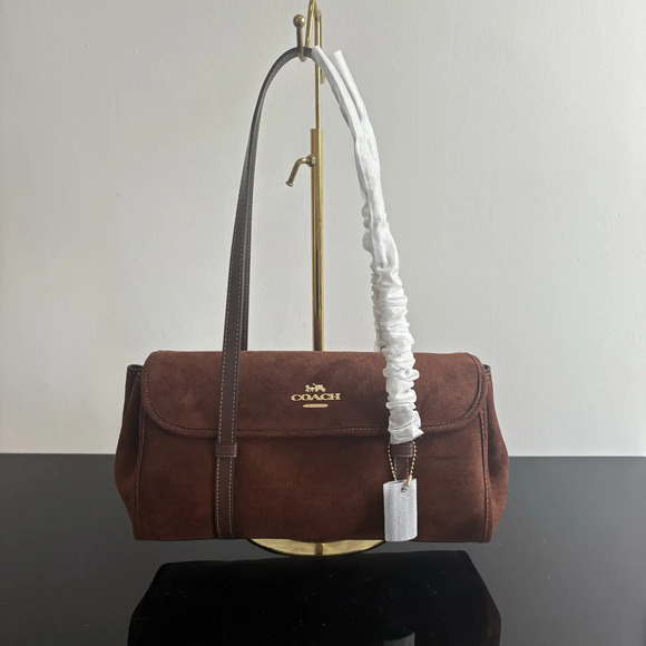 None Handbags - Coach Vintage Brown Suede Underarm Bag